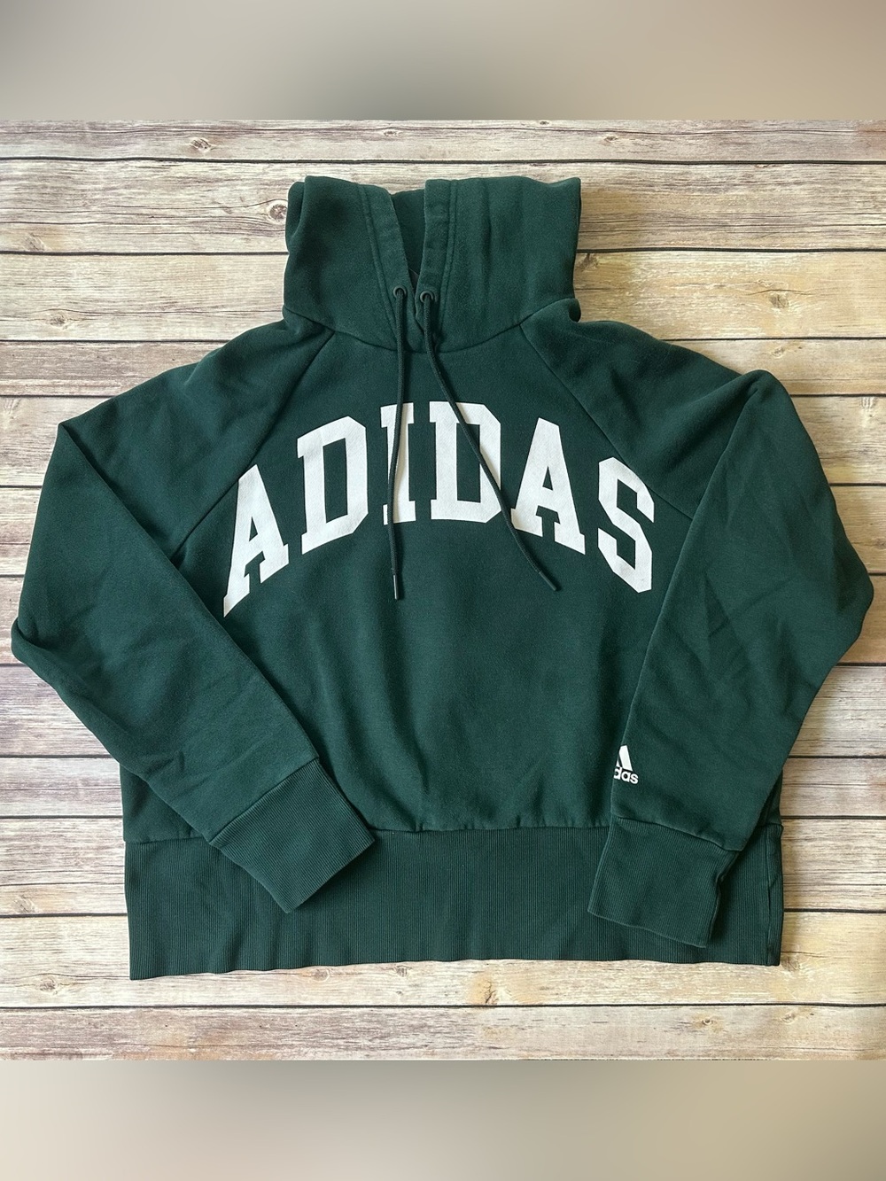 Adidas Forest Green Cropped Hoodie